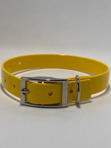 Halsband BioThane GOLD - GEEL - 450mmX19mm - dubbele gesp
