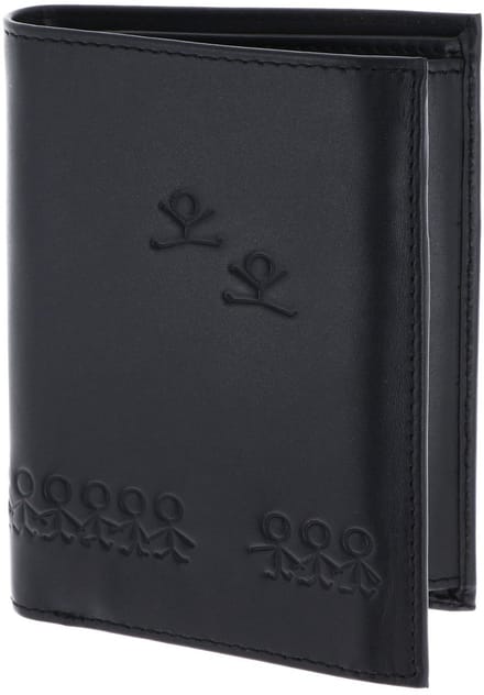 oxmox Leren portemonnee Leather Kombibörse Jumping Jack Embossed Black zwart