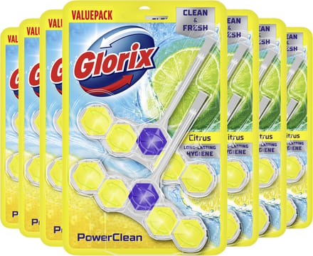 Glorix Toiletblok Citroen - Frisse Geur - Set van 7 Duo Packs - 28 stuks