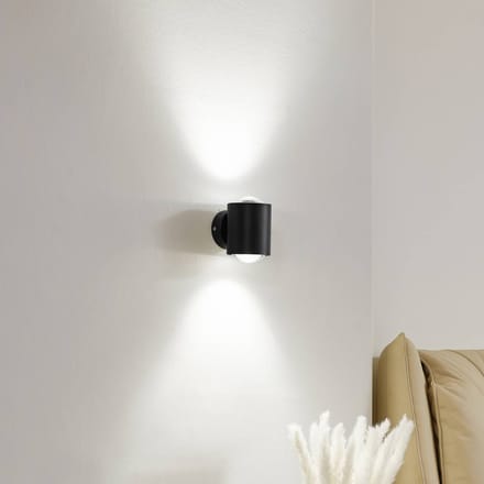 Lindby wandlamp Jyla, zwart, up/down