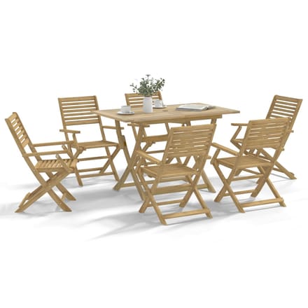 vidaXL - 7-delige - Tuinset - massief - acaciahout