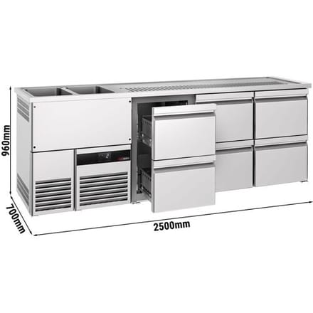GGM Gastro Biertheke PREMIUM - 2500x700mm - 6 Schubladen