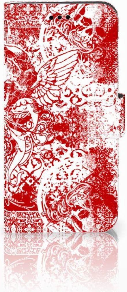 Telefoonhoesje met Naam Huawei P10 Lite Angel Skull Rood