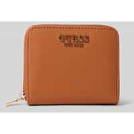 GUESS portemonnee Laurel II SLG Small Zip Around Wallet Cognac bruine