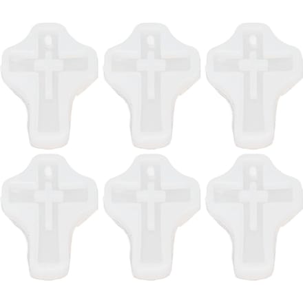 Lot de 10 moules en silicone en forme de croix, haute élasticité, démoulage facile, multifonctions, pour pendentifs white