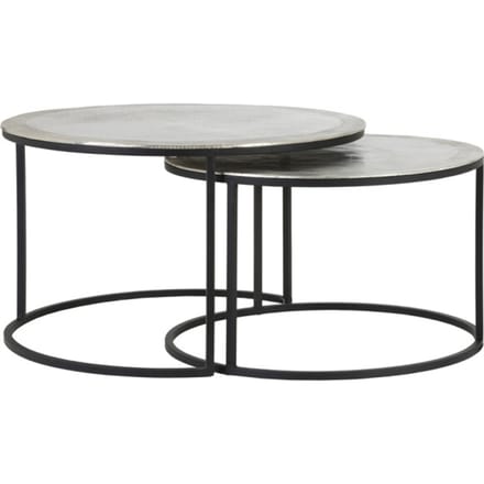 Light & Living Salontafel Talca - Nikkel - Ø75cm +Ø67,5cm - Modern
