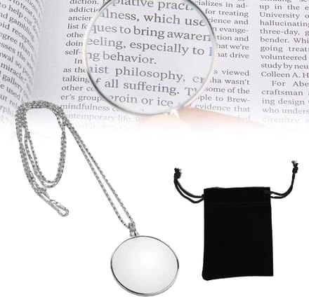 Dailygoods- Vergrootglas 5X - Monocle/Halsketting - Draagbaar - Optisch Glas - 42 mm Diameter - Duurzaam - Loep