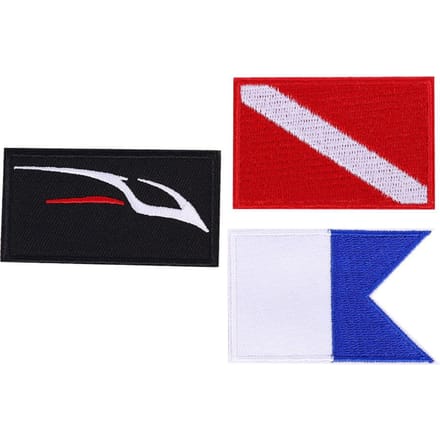 3 STUKS Scuba Duiken Vlag Patch Geborduurde Duiker Badge DIY Accessoires voor Rugzak Hoed red