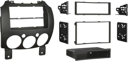 2-DIN Paneel geschikt voor Mazda 2 (DE)- 10/2007- 02/2015 Kleur: Zwart (METRA)