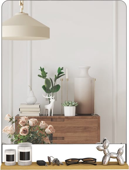HOMCOM Wandspiegel van glas - 80x60x10cm - Zwart
