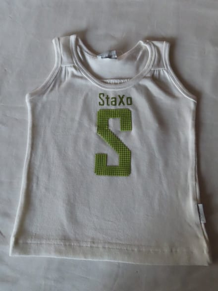 Topje - Meisje - Wit , groene S - 2 jaar 92