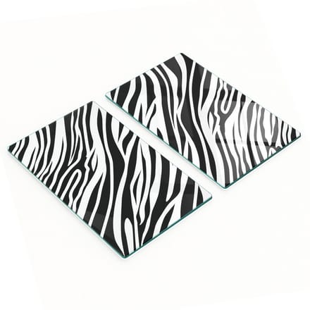 Multifunctionele decoratieve keukenplanken van gehard glas met zebraprint, 2x30x52 cm