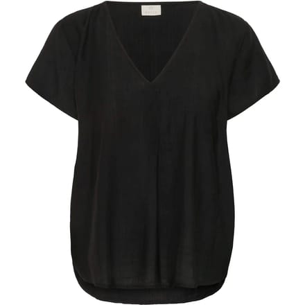 Blouse met korte mouwen Regular fit Black
