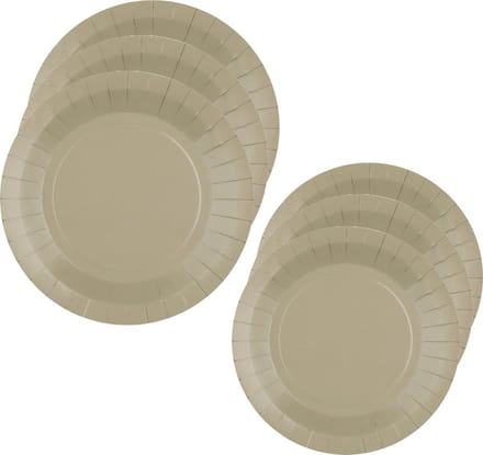 Santex Feest/verjaardag borden set - 40x stuks - taupe - 17 cm en 22 cm