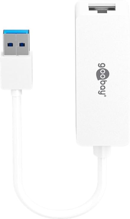 Goobay USB-A naar RJ45 LAN adapter | USB3.0 | CAT6 | wit | 0,10 meter