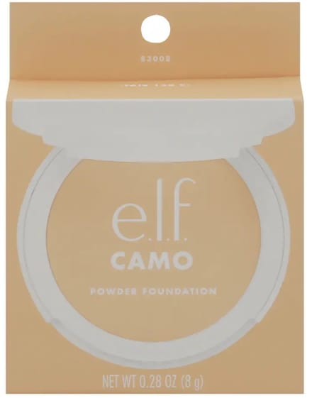 e.l.f. Camo Powder Foundation Fair 150C 8g – Buildable to Full Coverage – Inclusief Spons & Spiegel