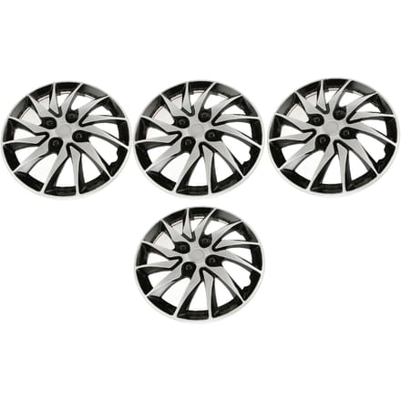 4 Stuks Wielen Velgdeksel Zilver Zwart Hoge Bescherming Stijlvol Stevig 14 Inch Naafkap Wieldeksels voor black