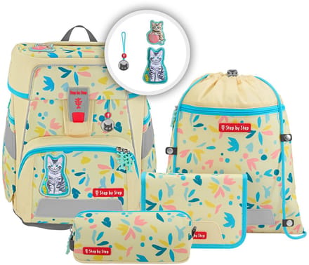Step by Step schooltas Space Schulranzen-Set 5-delig Cat Lilly Lichtgeel