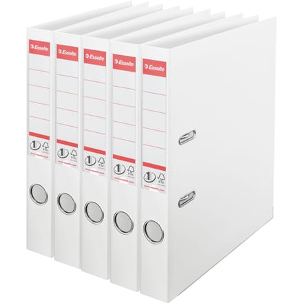 Esselte Nr.1 Vivida Ordner - Rugbreedte van 50mm - Voordeelverpakking (5 stuks) - Wit