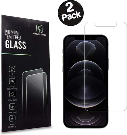 iPhone 12 PRO MAX Screenprotector Tempered Glass Met Notch - Beschermglas Voor iPhone 12 PRO MAX Met Inham - 2 Stuks - Smartphonica