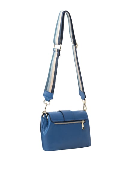Faina Leren schoudertas Dames blauw