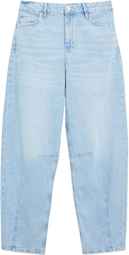 Regular fit barrel jeans van katoenmix