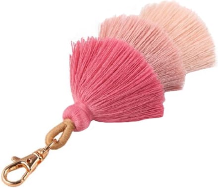 Sleutelhanger Boho Handgemaakt met Kwastjes van Katoen Roze