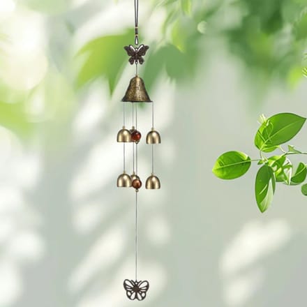 Carillon éolien créatif d'extérieur en métal à 6 cloches en cuivre, décoration suspendue pour cour