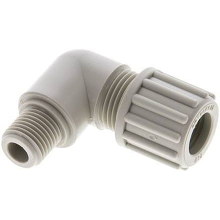 12x9mm & G1/4'' PP L-Vorm Knelfitting Buitendraad 10bar