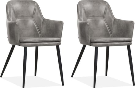 MX Sofa - Stoel Venz, kleur Lichtgrijs (set van 2 stoelen)