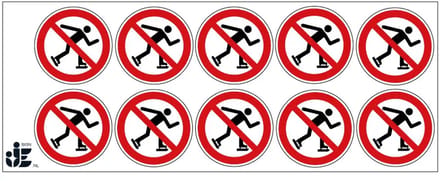 Schaatsen verboden verbodssticker - P079 | 5 cm - 10 stuks per vel