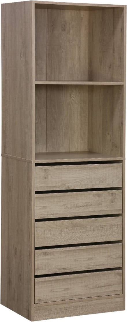 sweeek - Open kledingkast module vakken en 5 lades 60cm - modulo