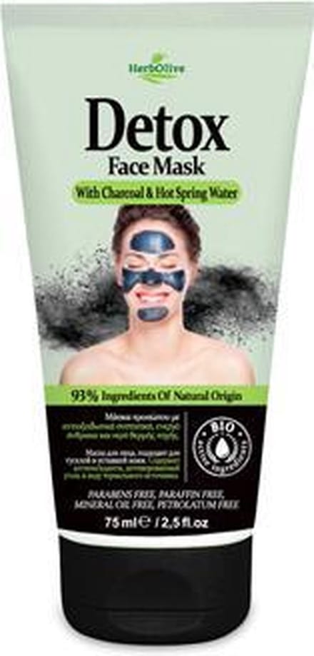HerbOlive Gezicht Masker Detox *Houtskool & Warm Bronwater* 75ml