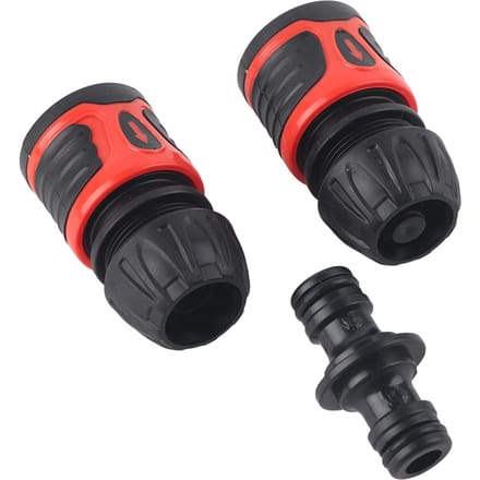 3 stuks snelkoppeling slangconnector waterleidingadapter tuinaccessoires voor 1/2 slang black