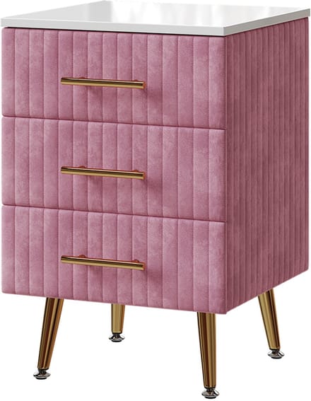 Vicco Velia Nachtkastje – 41 x 62 cm met 3 lades Roze