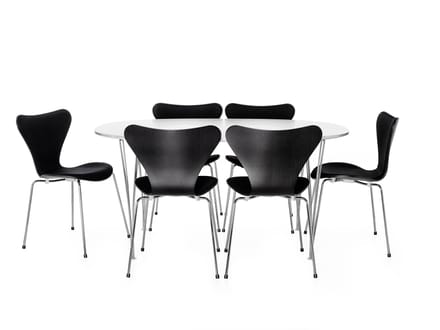 Fritz Hansen - Serie 7 3107 Stoel - Lak - verchroomd - zwart