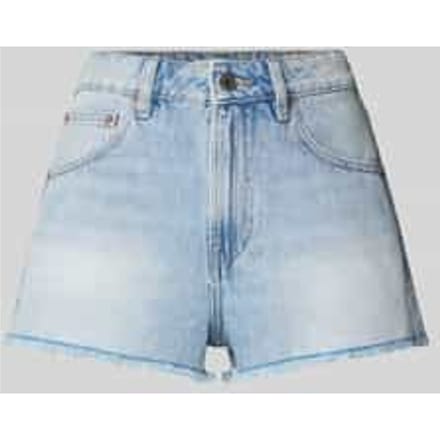 Korte jeans in used-look met franjes