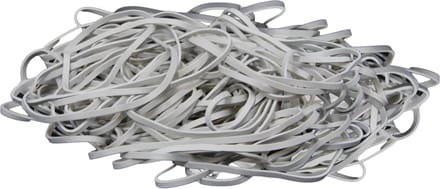 1 kg - Elastiek - wit - diameter 80mm - breedte 3mm - in zak - ca 850 stuks