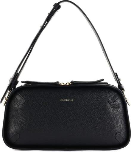 COCCINELLE Leren Schoudertas Maleta Shoulder Bag Noir Zwart