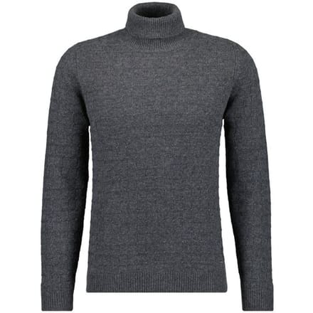 Ragman Trui Rollneck Structure Knit Merino Cashmere Antraciet / male