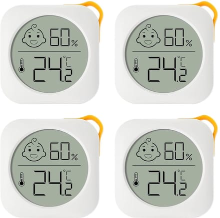 4x Digitale Mini Thermo-Hygrometer met Smiley Indicator voor Binnenklimaat