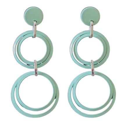 Oorbellen -Luna -mint groen -zilverkleur- Charme Bijoux