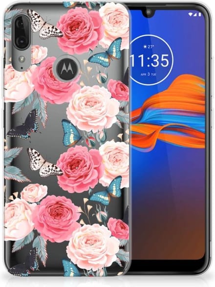 Motorola Moto E6 Plus TPU Case Butterfly Roses