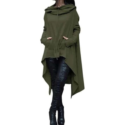 Sweat-shirt à capuche pour femmes, couleur unie, manteau à cordon de serrage, manches longues, ample, décontracté, Poncho, pull à capuche 5XL black