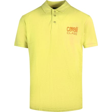 Cavalli Class geel poloshirt met vet logo