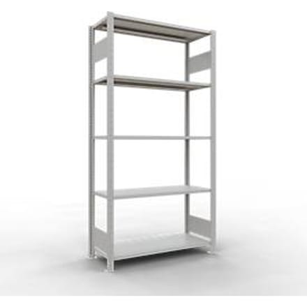 Legbordstelling MULTIplus150  - 5 legborden - L 2000 x B 400 x H 2000 mm - draagvermogen 150 kg - lichtgrijs RAL 7035
