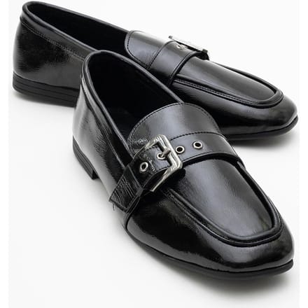 Jade Leren Plat Loafers Dames