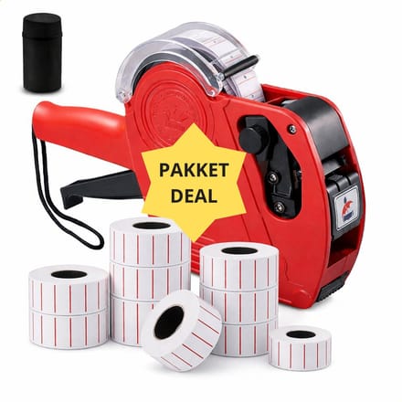 Solud prijstang set met 10 rollen etiketten & 1 inktflesje – Prijsstickers - Labeltang