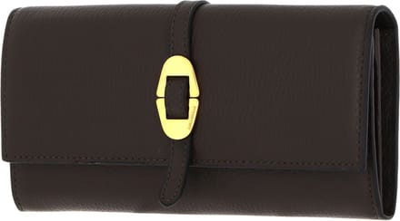 COCCINELLE Leren Portemonnee Coccinelle Cosima Wallet Grained Leather Bark Bruine