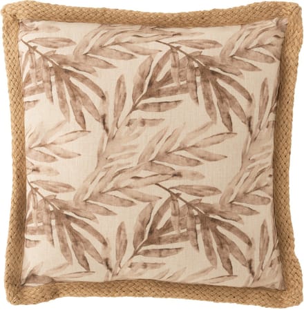 J-Line kussen Blad - polyester - beige